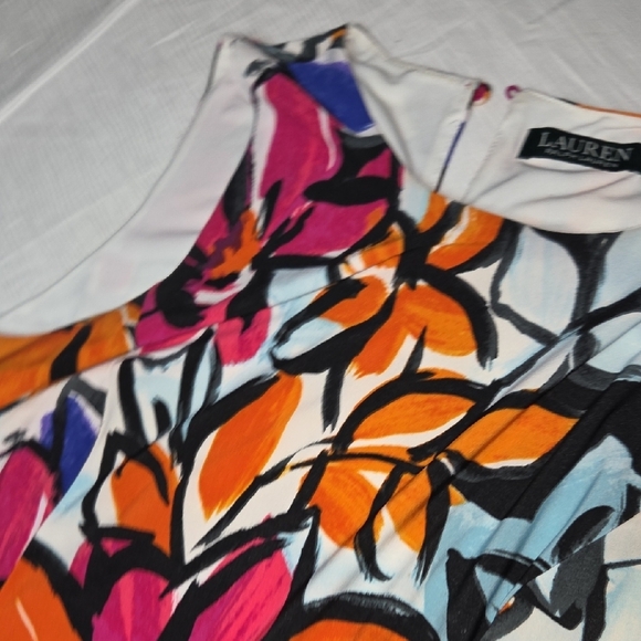 LAUREN Ralph Lauren Multicolor Patterned Dress,ZISE 0 - Picture 3 of 5